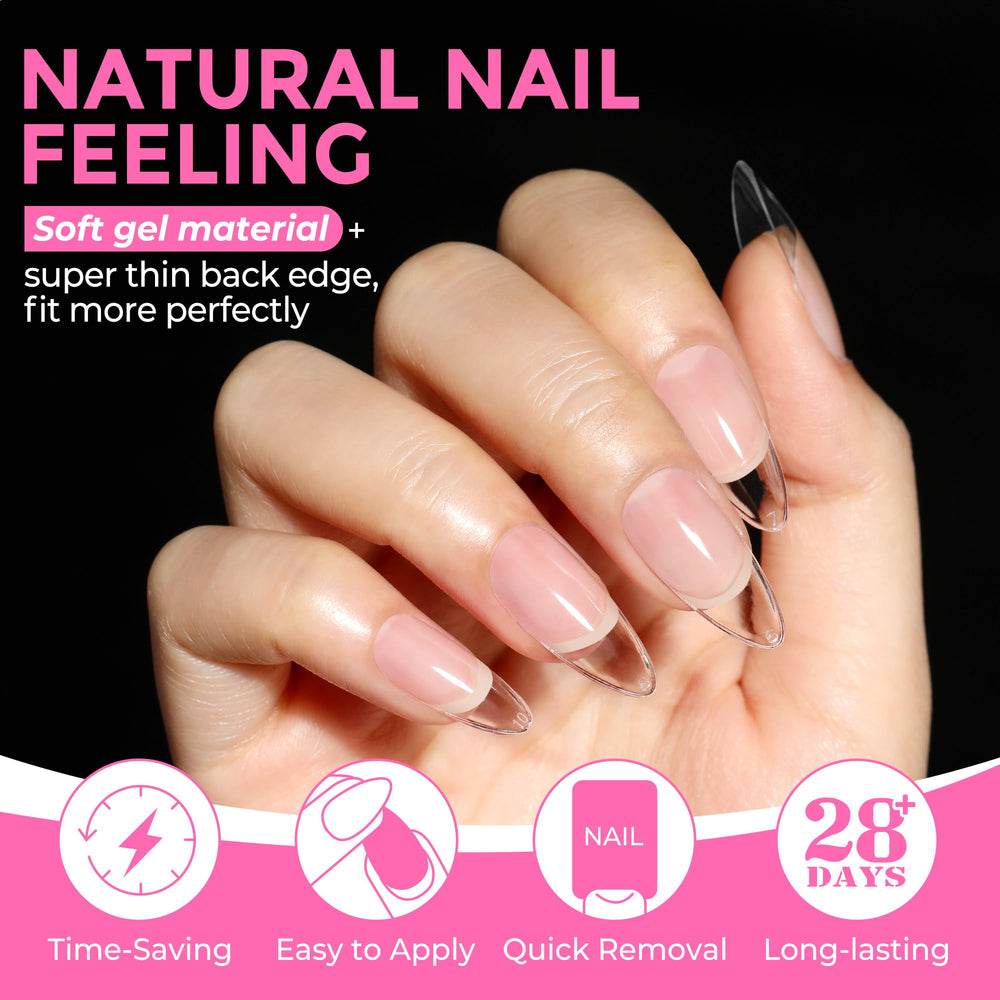 UNA GELLA press-on application in hand showing easy application benefit