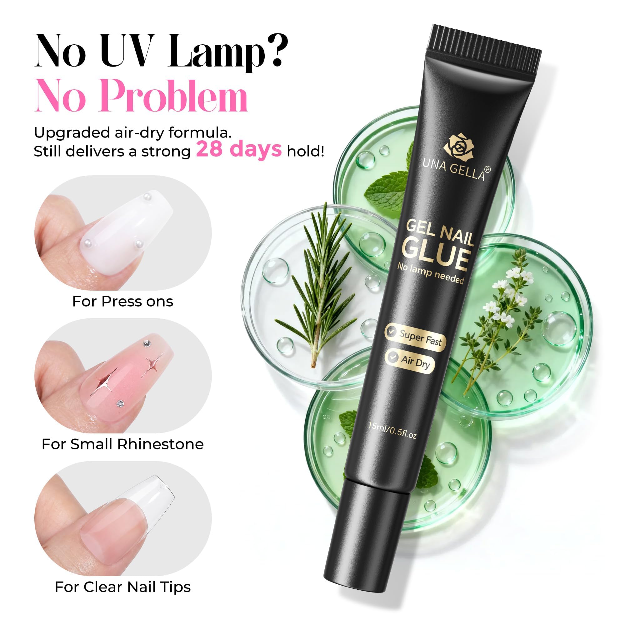 UNA GELLA hand during application demonstrating simple at-home use