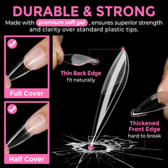 UNA GELLA application in salon demonstrating fast press-on adhesion