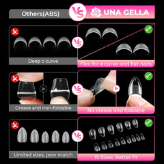 UNA GELLA in-application shot demonstrating quick glue or gel placement benefit