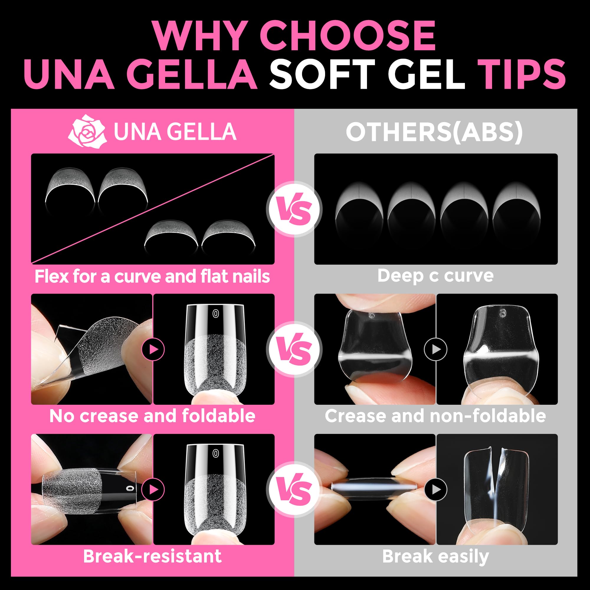 UNA GELLA applying glue to tip demonstrating fast, bubble-free adhesion