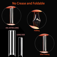 UNA GELLA application with glue demonstrating secure bond and long-wear potential