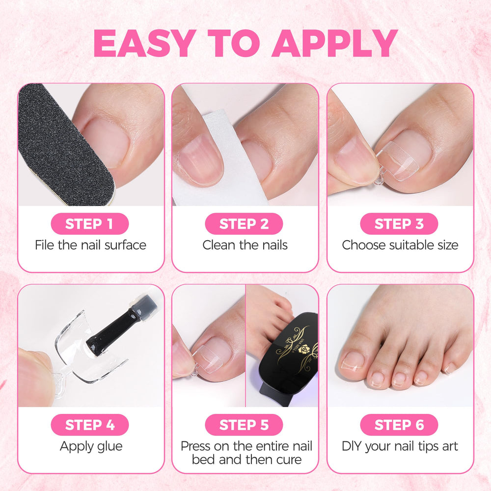 UNA GELLA before and after toe extension showing natural-looking results