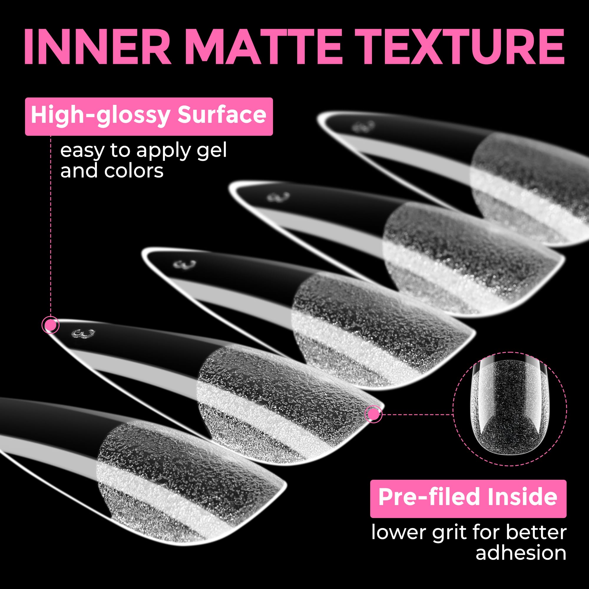 UNA GELLA clear tips ready to paint for custom color and design