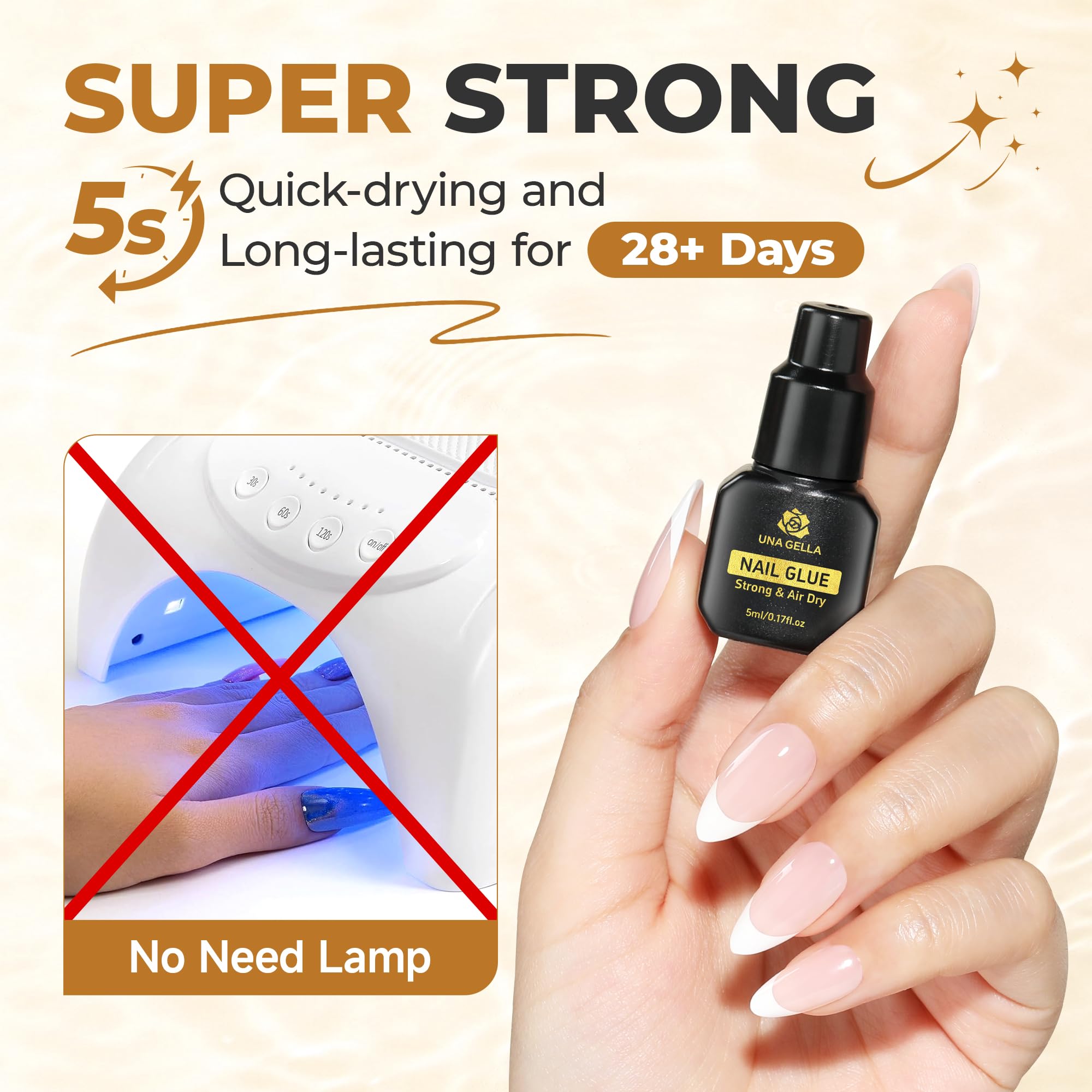 UNA GELLA bottle close-up nozzle highlighting precise dispensing and neat application