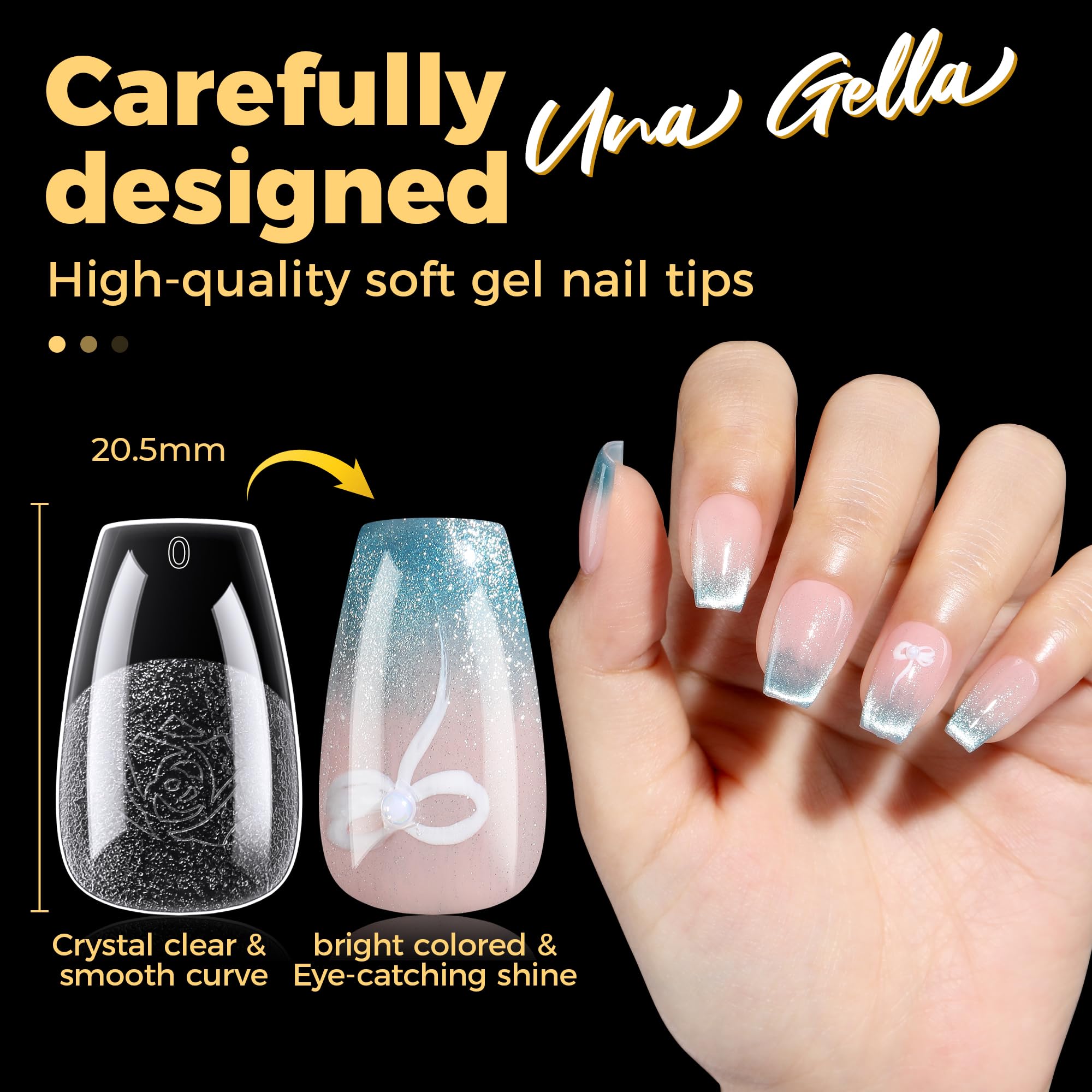 UNA GELLA box contents with organized tips to support multiple salon or home sets