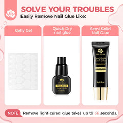 UNA GELLA built-in pry bar close-up eases safe nail tip removal