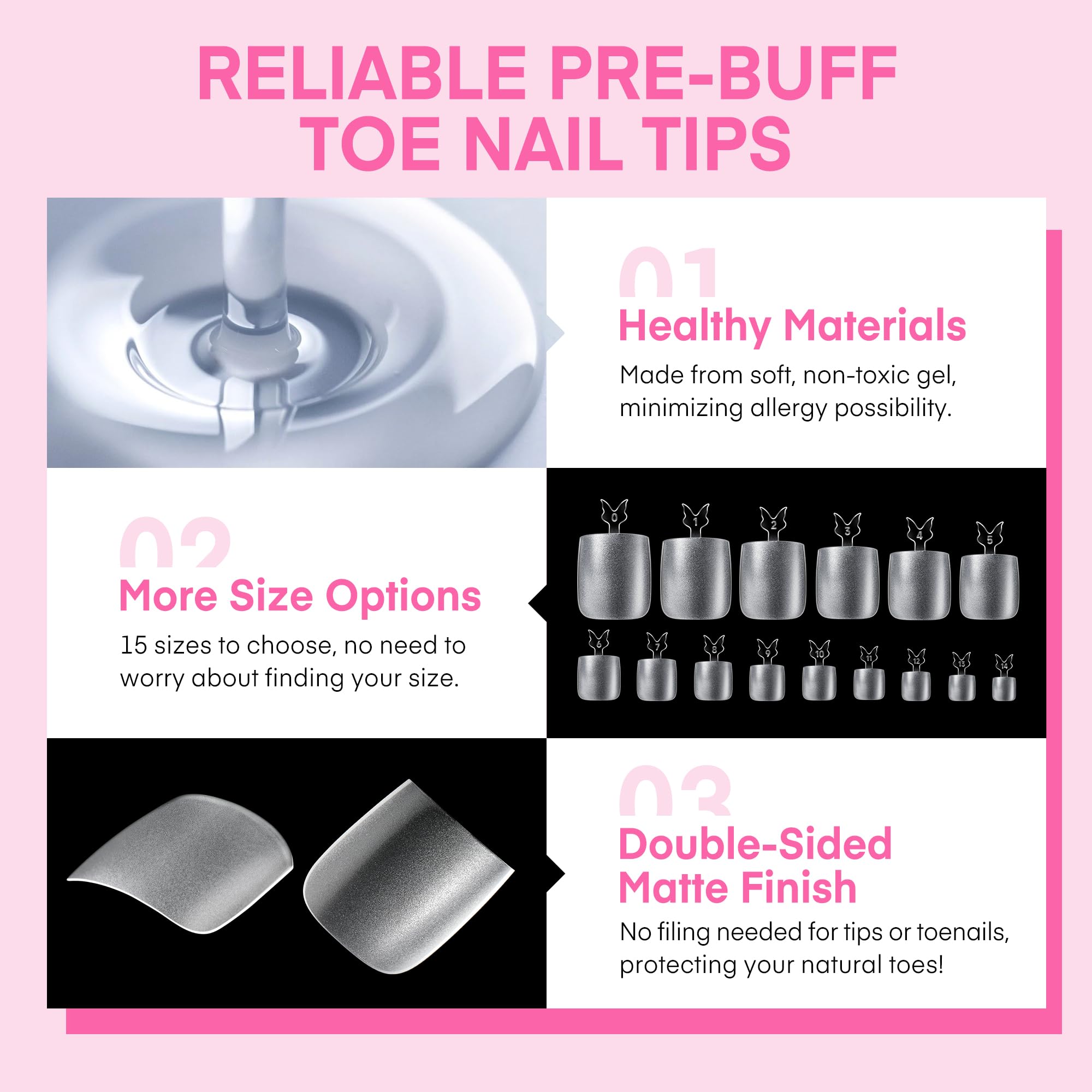 UNA GELLA butterfly tab detail on a tip — easy placement and quicker application