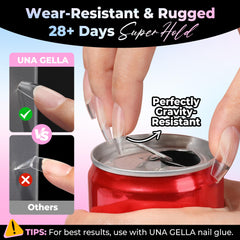 UNA GELLA clear nail surface ready for polish and easy coloring