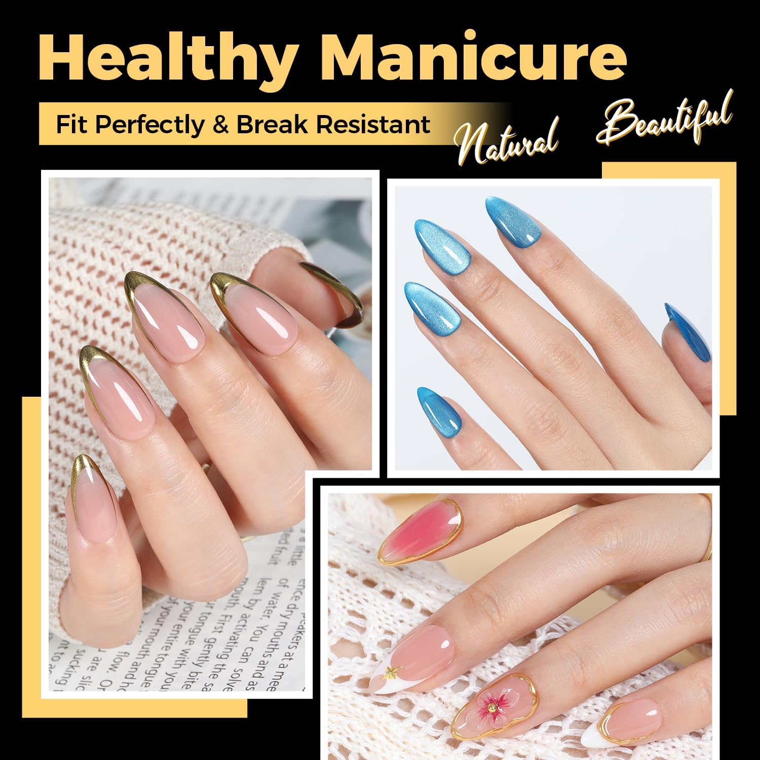 UNA GELLA close-up of clear gel tip material showing smooth finish and easy shaping