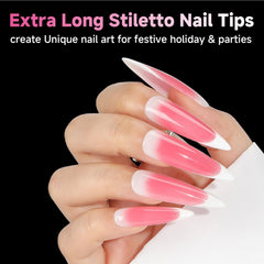 UNA GELLA clear tip edge profile showing thin back edge for natural fit