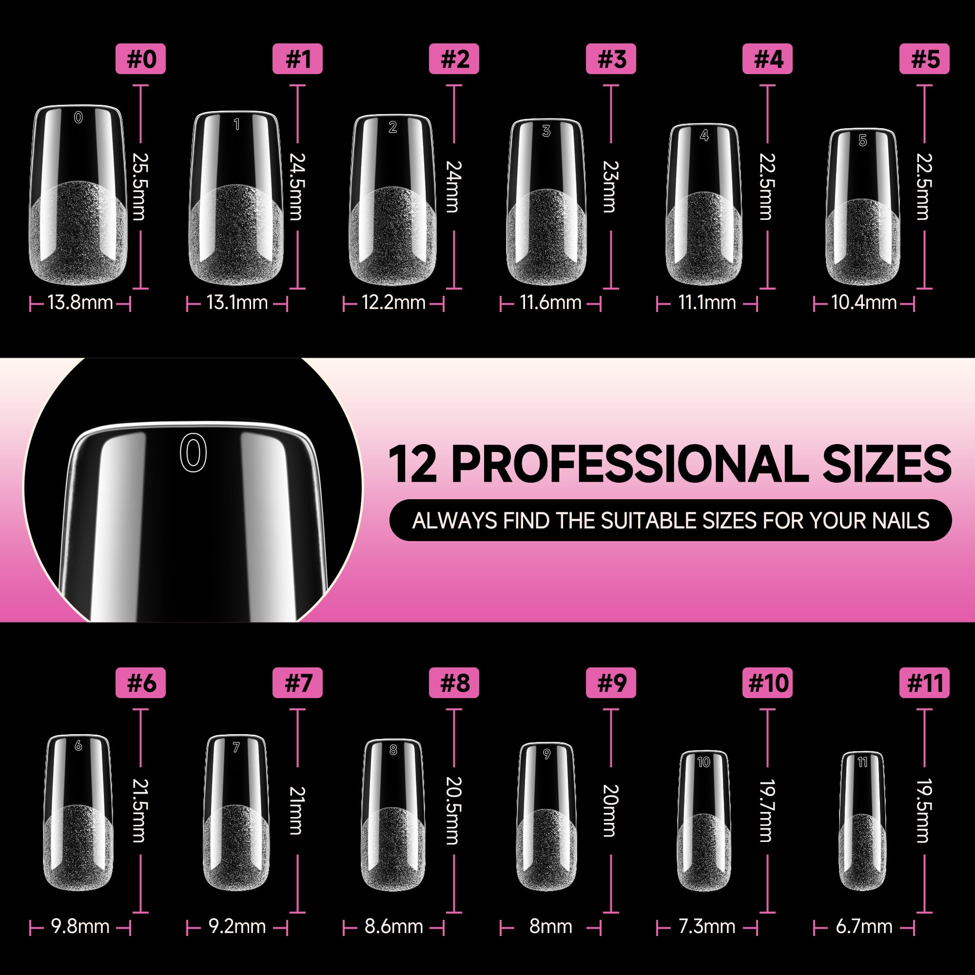 UNA GELLA clear tip held to light showing transparency for seamless polish application