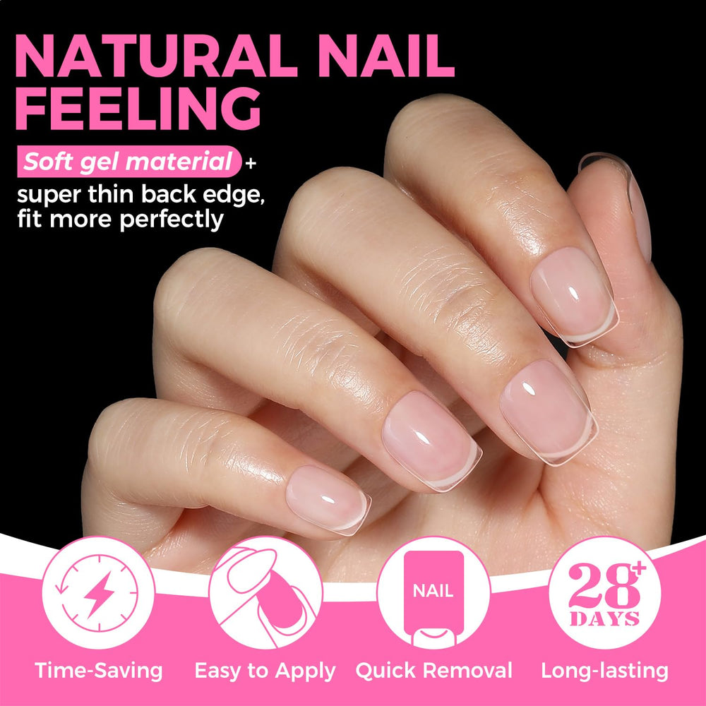 UNA GELLA close-up of cuticle area showing ultra-thin edge for seamless natural blend
