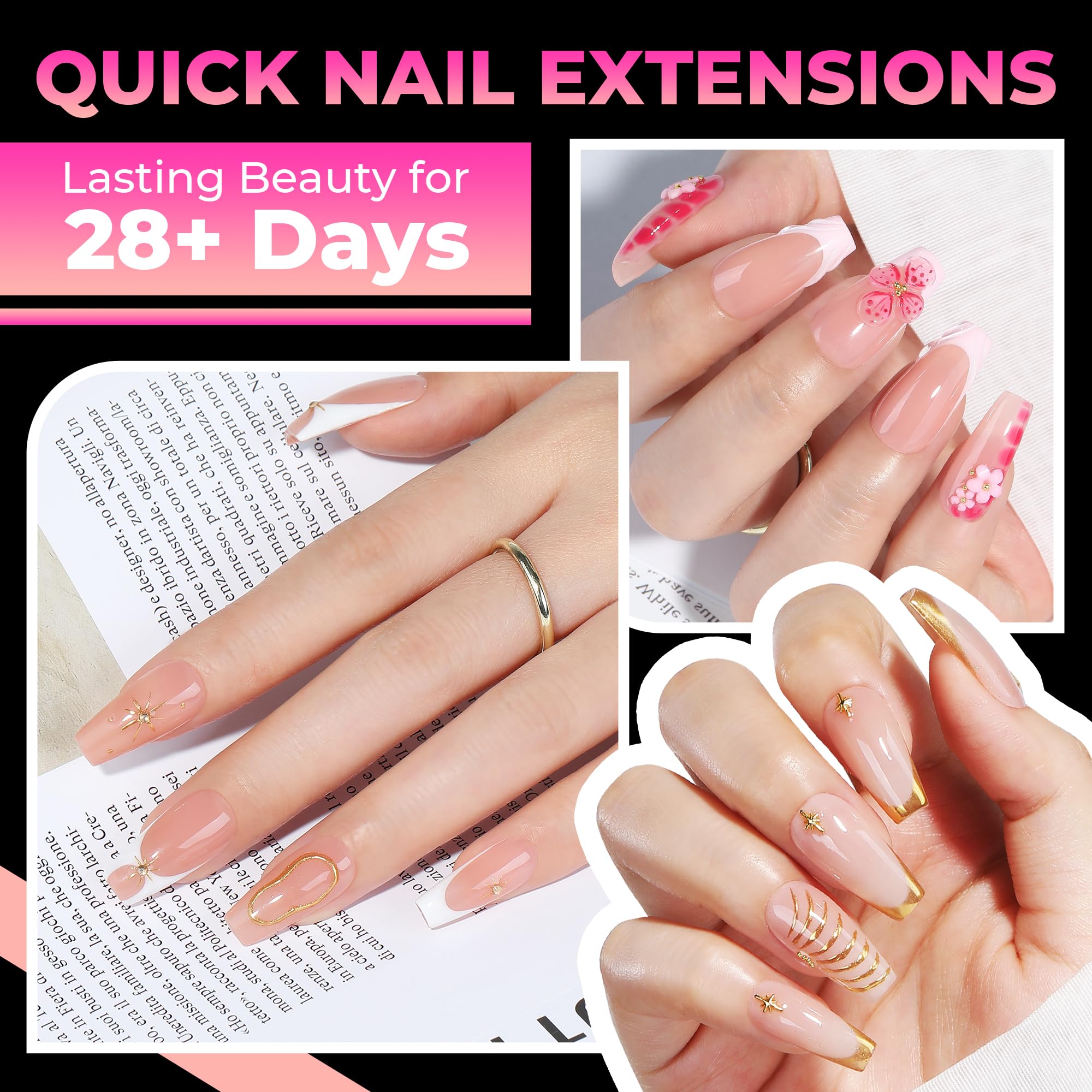 UNA GELLA close-up half-matte texture for better glue adhesion