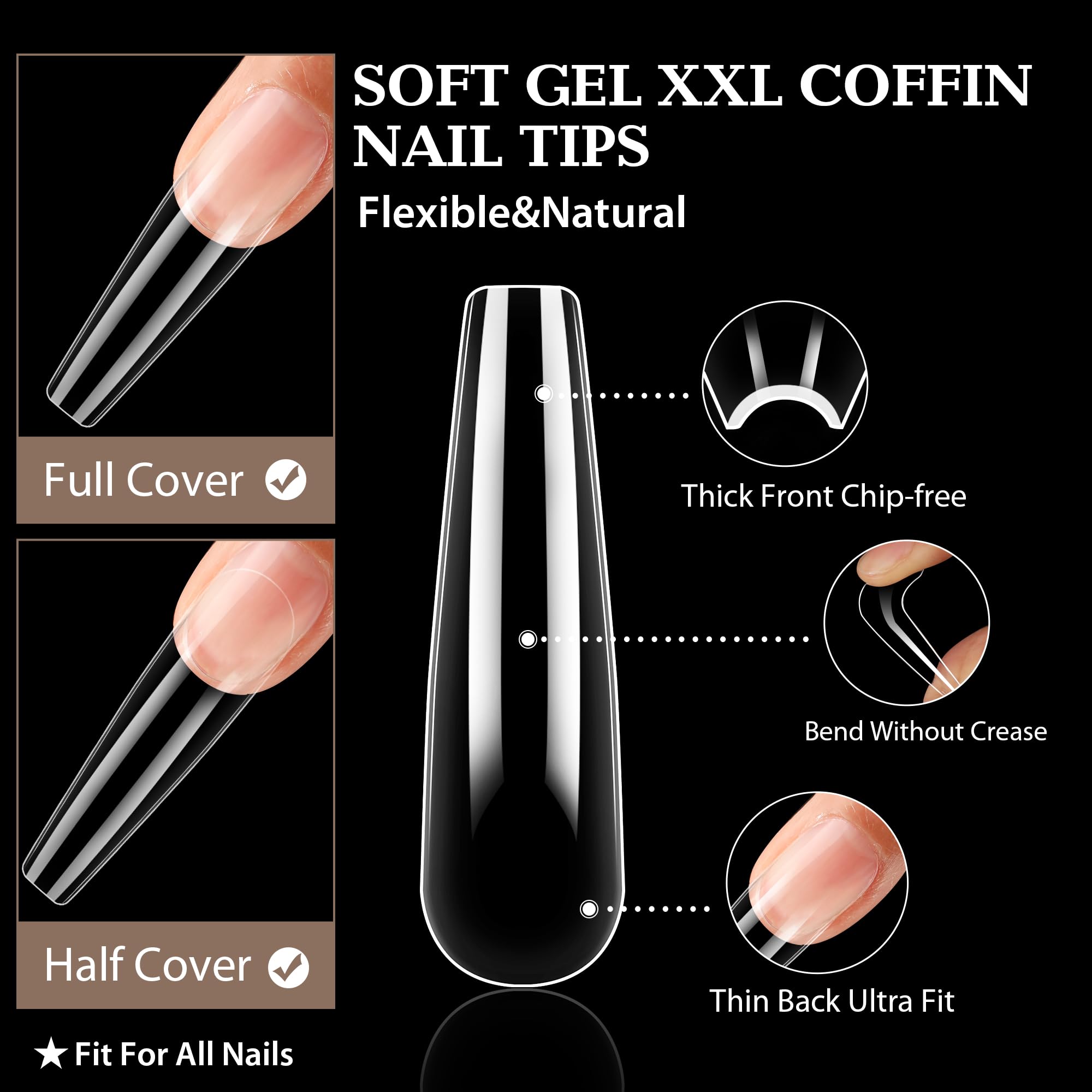 UNA GELLA close-up of soft gelly tip edge for smooth adhesion benefit