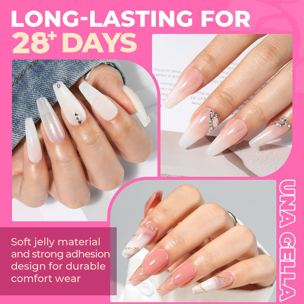UNA GELLA close-up of clear tip top surface highlighting smooth finish