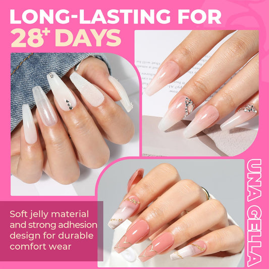 UNA GELLA close-up of clear tip top surface highlighting smooth finish