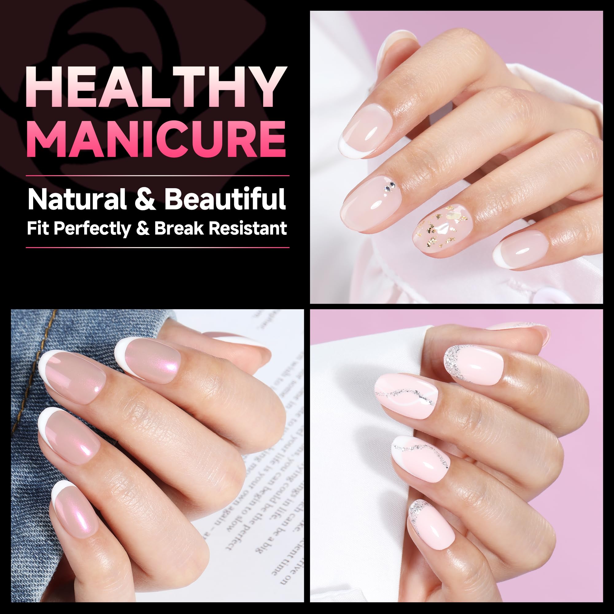 UNA GELLA close-up of the thin back curve improving fit and comfort on natural nail