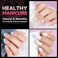 UNA GELLA close-up of the thin back curve improving fit and comfort on natural nail