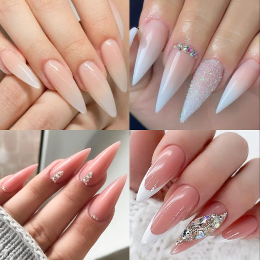 UNA GELLA close-up of pre-etched frosted nail bed for faster prep