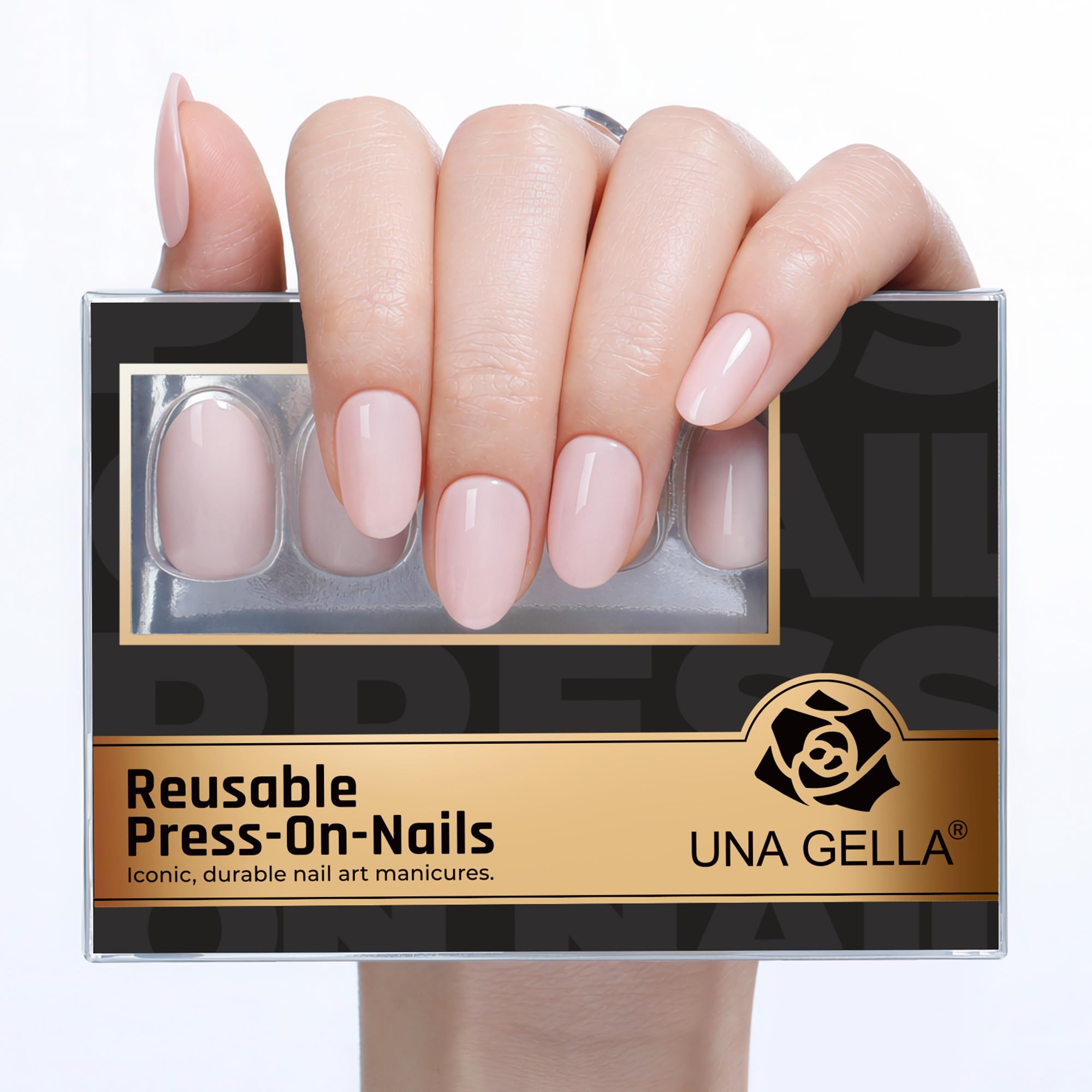 UNA GELLA close-up of soft-gel texture and natural curve for comfortable fit benefit