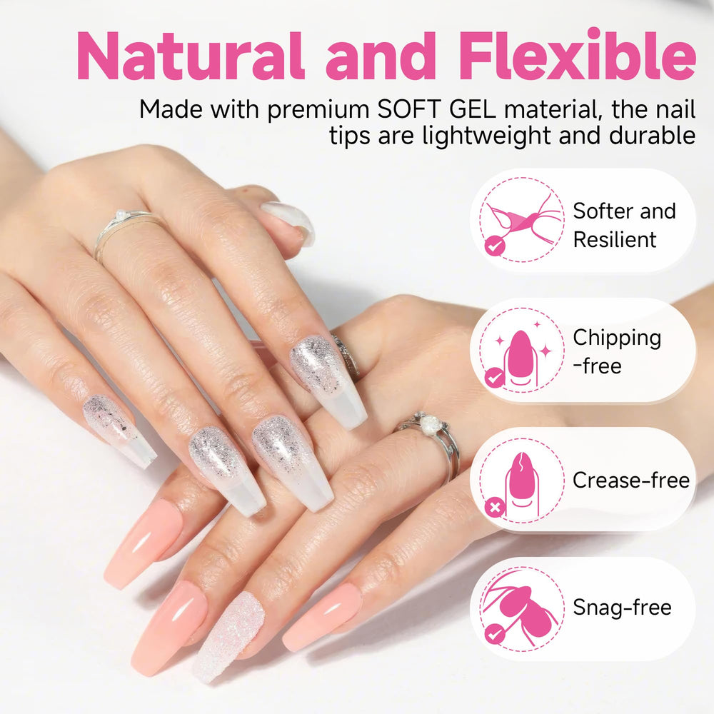 UNA GELLA fanned display of 12 sizes for precise nail width matching