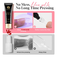 UNA GELLA curing under LED lamp demonstrating quick 40–60 second set benefit