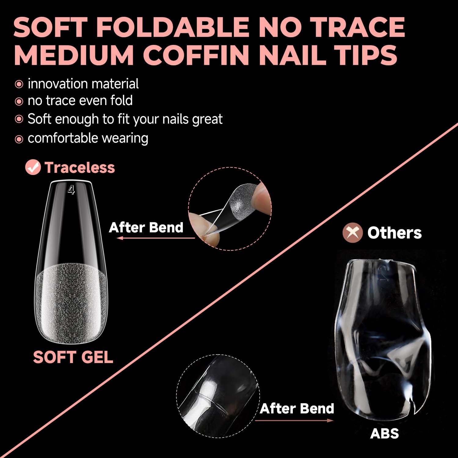 UNA GELLA finished coffin nails with gel polish showcasing customizability