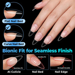 UNA GELLA thin edge profile detail that blends seamlessly with natural nail