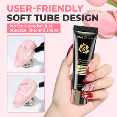 UNA GELLA embedding nail charms into gel to secure decorative accents