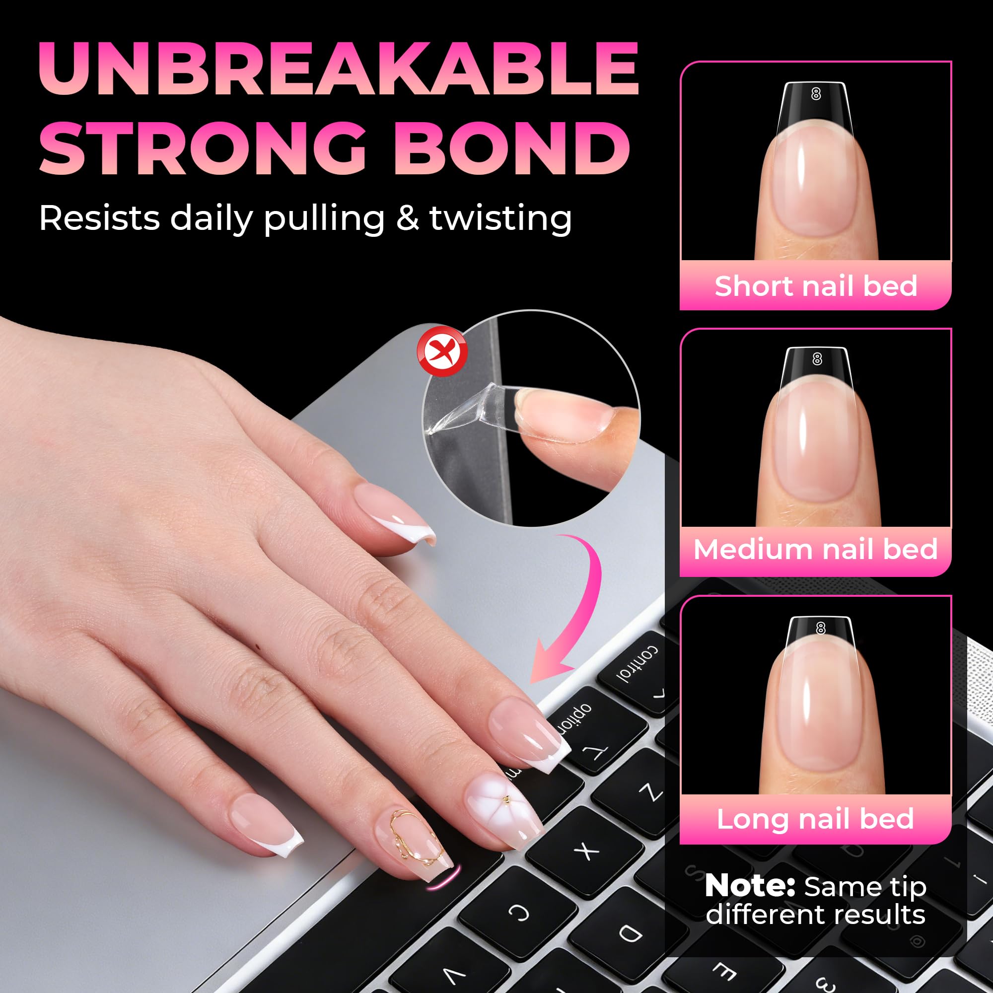 UNA GELLA before and after filled manicure demonstrating salon finish