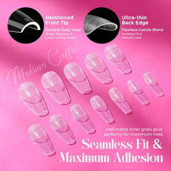 UNA GELLA finished coffin nails styled in a lifestyle scene for polished look