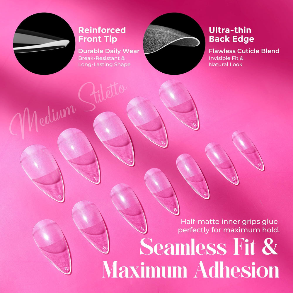 UNA GELLA finished stiletto manicure lifestyle image showing polished results