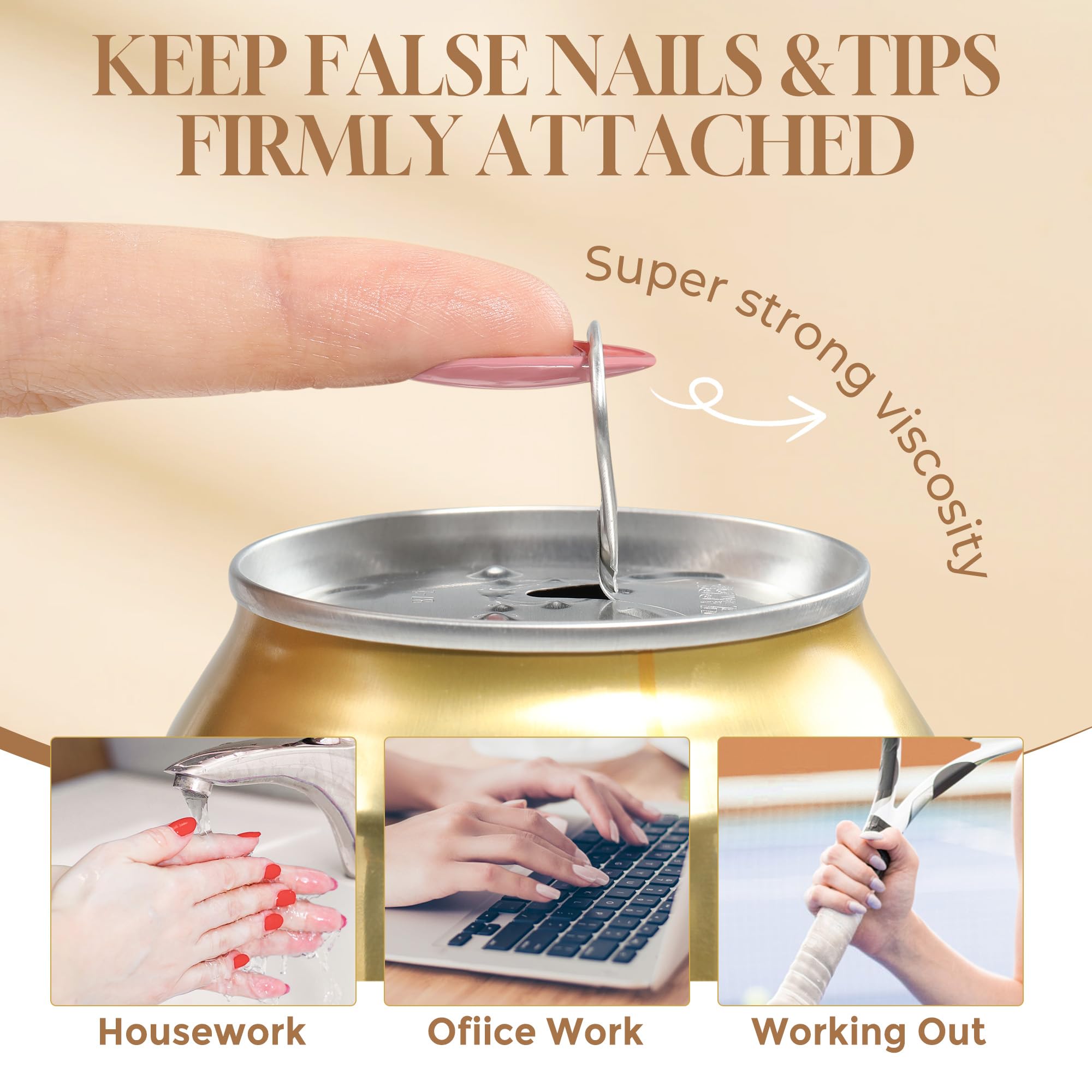 UNA GELLA finished gel nail extensions on hands showcasing long-lasting, non-yellowing appearance