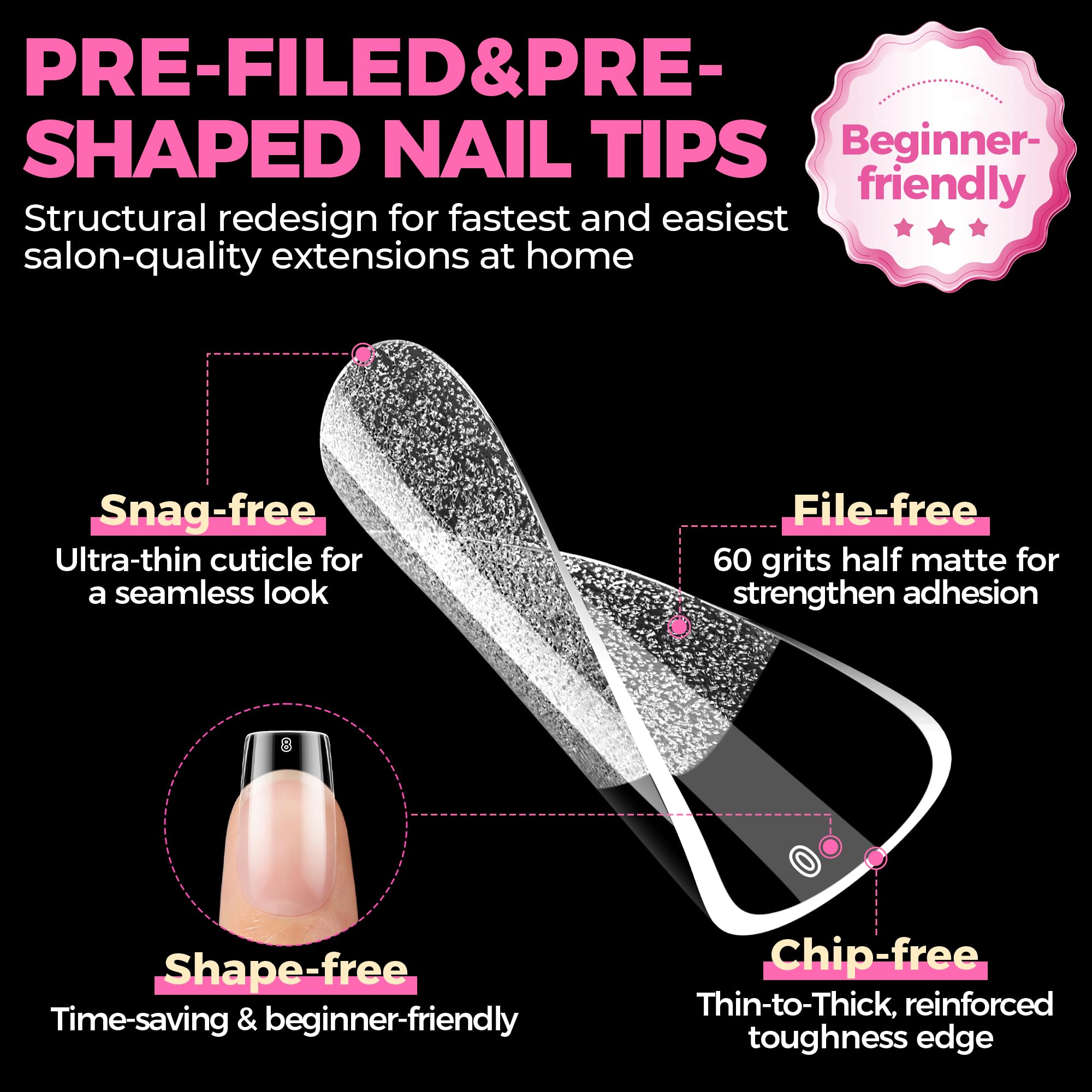 UNA GELLA French manicure demo showing clean smile line benefit
