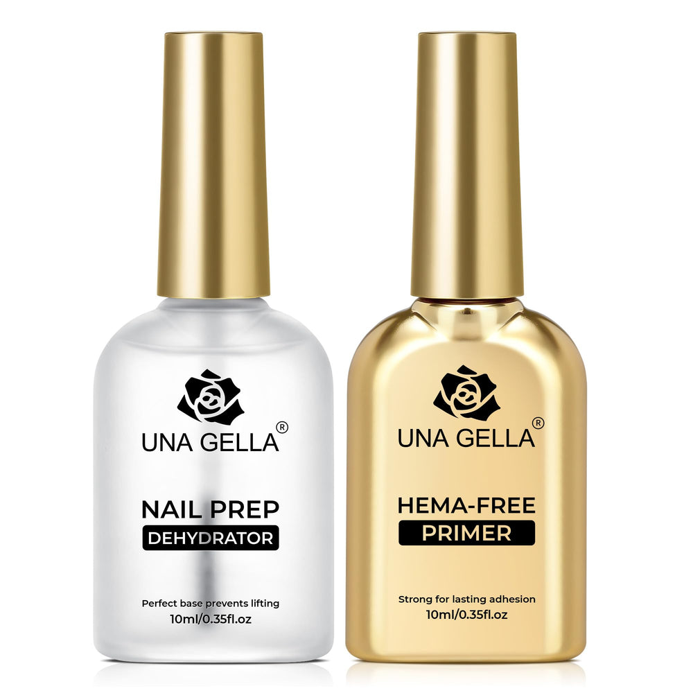 UNA GELLA front view of two glass bottles showing leak-proof design and neat storage