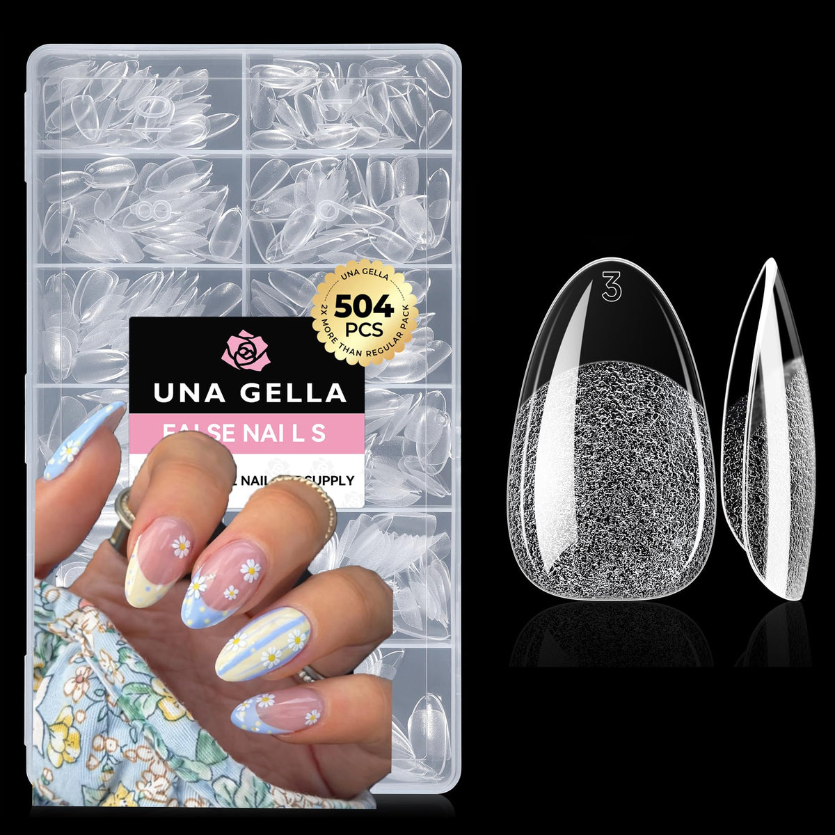 UNA GELLA front packaging showing 504pcs kit and variety — easy bulk supply