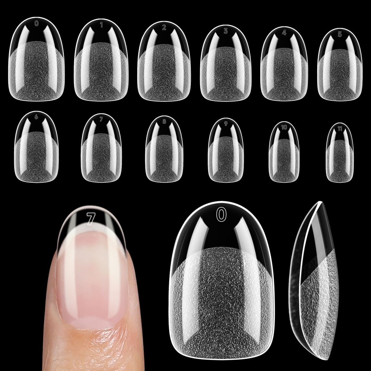 UNA GELLA front packaging showing 120 clear tips and organized box benefit quick selection