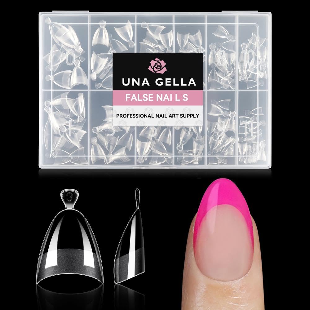 UNA GELLA front packaging showing 216 clear gel tips for quick salon-style results