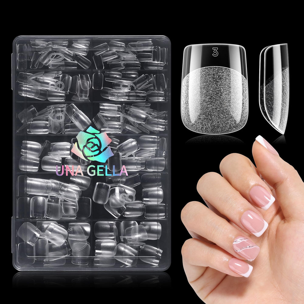 UNA GELLA front packaging showing 240 clear tips and convenience