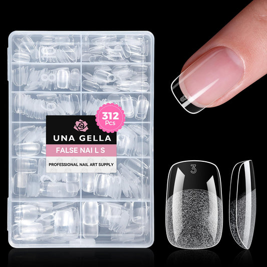 UNA GELLA front packaging showing clear full-cover tips and quantity benefit