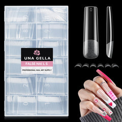 UNA GELLA clear XXL tips front packaging showing contents and quantity