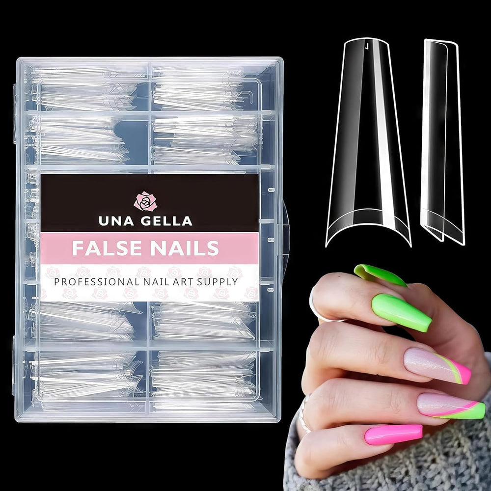 UNA GELLA front packaging showing 216 coffin tips for easy selection and storage