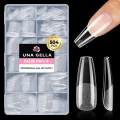 UNA GELLA front packaging showing 504-piece long coffin set and versatility