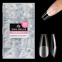 UNA GELLA front pack of 312 medium coffin tips for quick salon-quality results