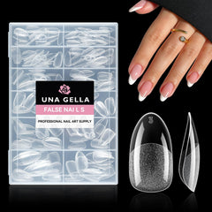 UNA GELLA front packaging showing 216 gel tips and included sizes for convenience