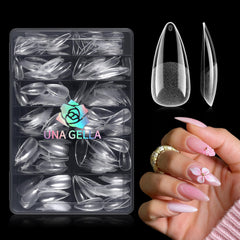 UNA GELLA front packaging showing full 240-piece stiletto set and easy selection