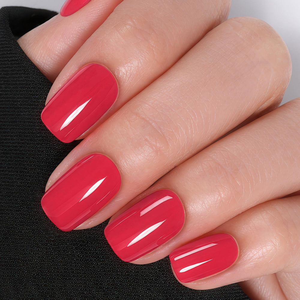 UNA GELLA front packaging showing 32-piece red nail kit, easy at-home manicure