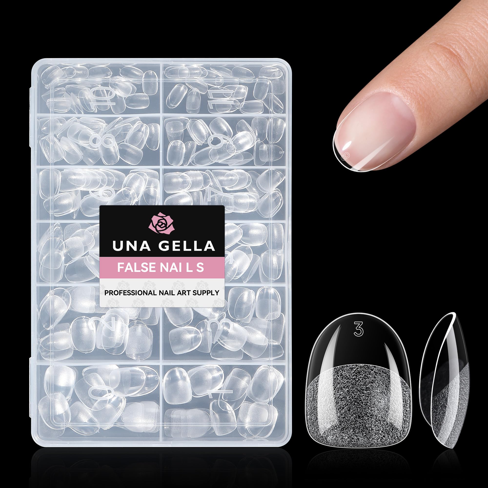 UNA GELLA front packaging showing 312pcs set and sizes for quick selection