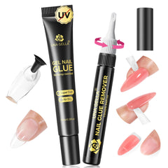 UNA GELLA front packaging showing glue and remover for quick application